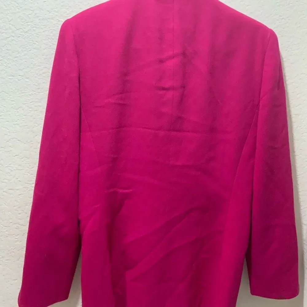 Christian DIOR Blazer Coat Vintage Designer USA 100% Pure Wool Size 6 Pink